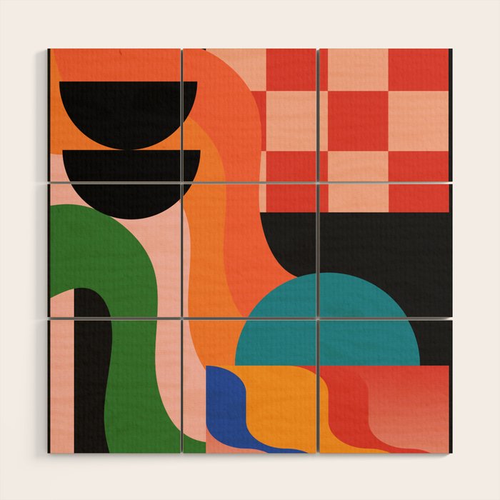 Geometric Shapes 180 Wood Wall Art Gallery Image 1