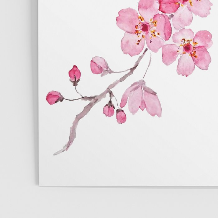 pink cherry blossom watercolor 2020 Poster Gallery Image 3