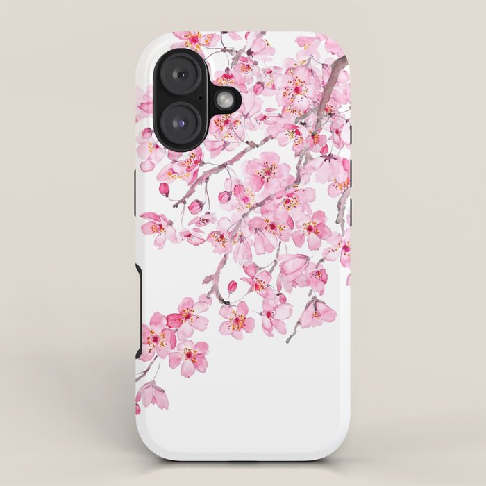 pink cherry blossom watercolor 2020 iPhone Case Gallery Image 1
