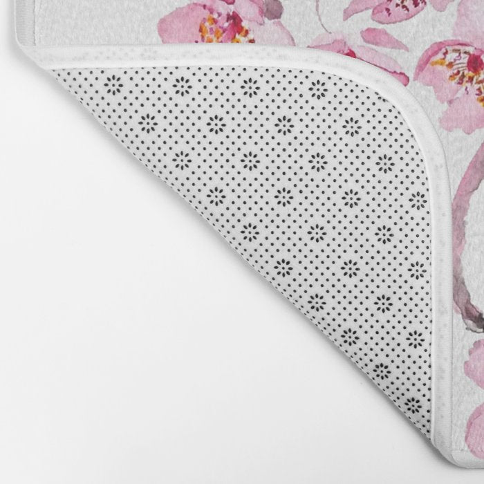 pink cherry blossom watercolor 2020 Bath Mat Gallery Image 2