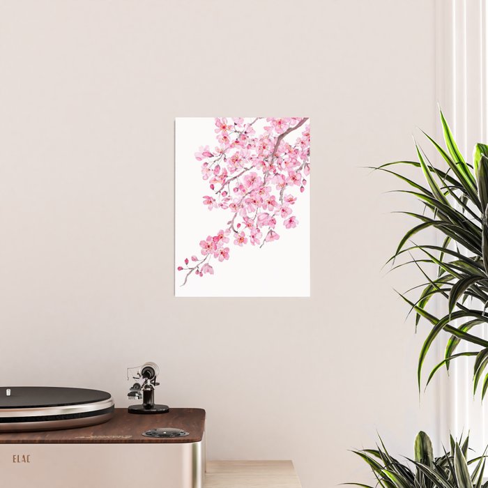 pink cherry blossom watercolor 2020 Poster Gallery Image 2