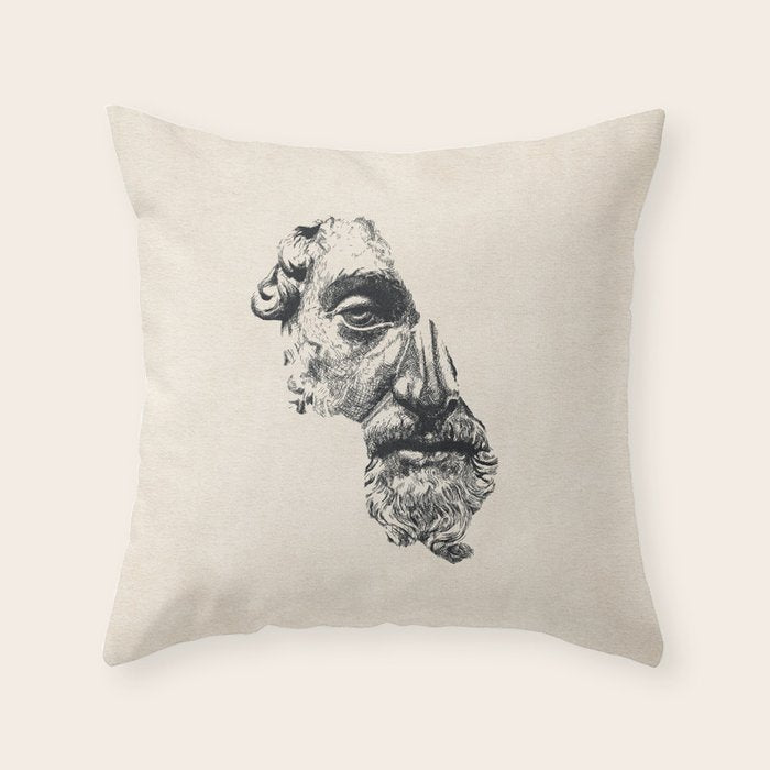MARCUS AURELIUS ANTONINUS AUGUSTUS / Ink Throw Pillow Gallery Image 6
