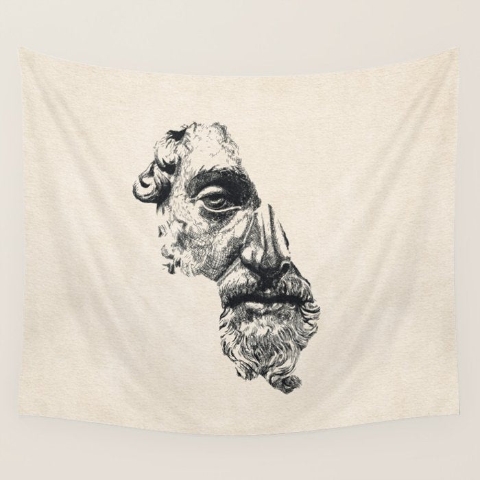 MARCUS AURELIUS ANTONINUS AUGUSTUS / Ink Wall Tapestry Gallery Image 1