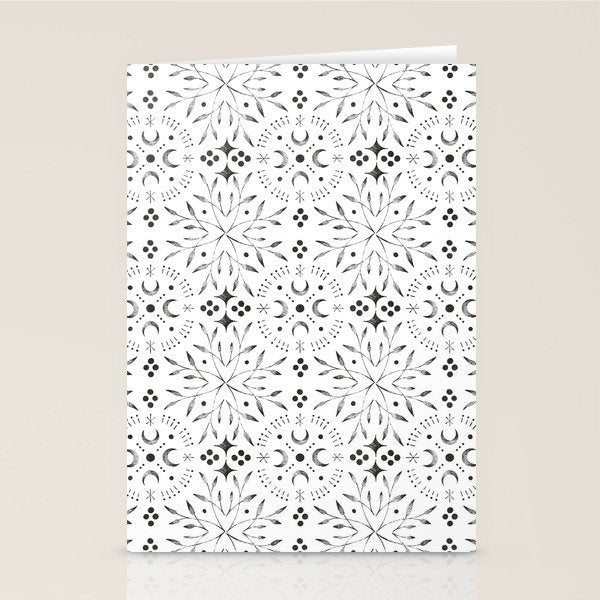 Mystical lunar mosaic BN B Stationery Card Gallery Image 1