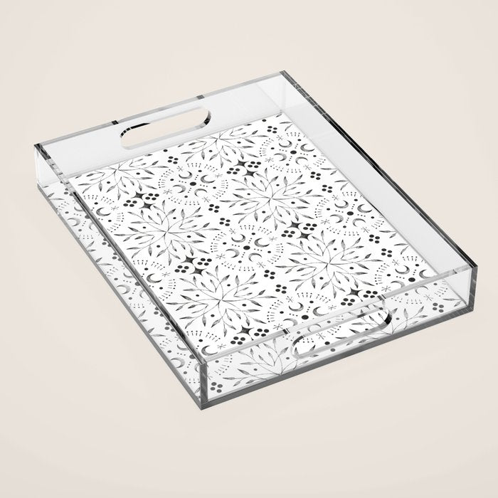 Mystical lunar mosaic BN B Acrylic Tray Gallery Image 1