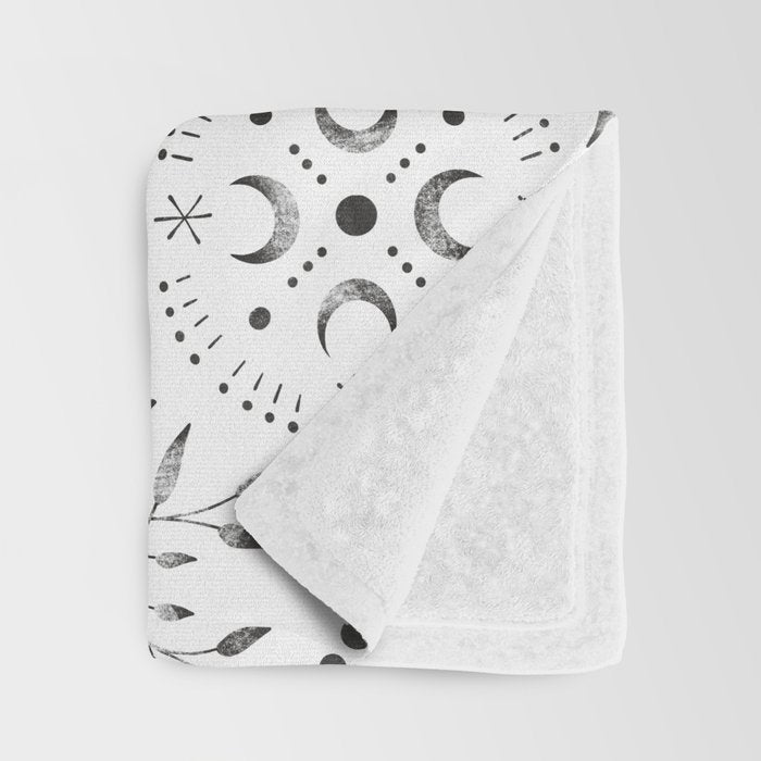 Mystical lunar mosaic BN B Throw Blanket Gallery Image 3