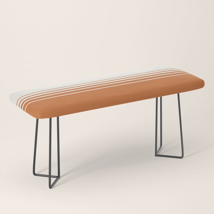 Retro Orange Minimalist Stripes Bench Gallery Image 1