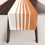 Retro Orange Minimalist Stripes Table Runner Gallery Image 1