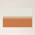 Retro Orange Minimalist Stripes Welcome Mat Gallery Image 1