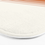 Retro Orange Minimalist Stripes Bath Mat Gallery Image 3