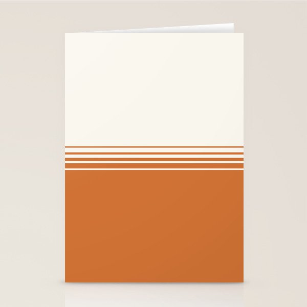 Retro Orange Minimalist Stripes Stationery Card Gallery Image 2