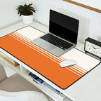 Retro Orange Minimalist Stripes Desk Mat Gallery Image 2