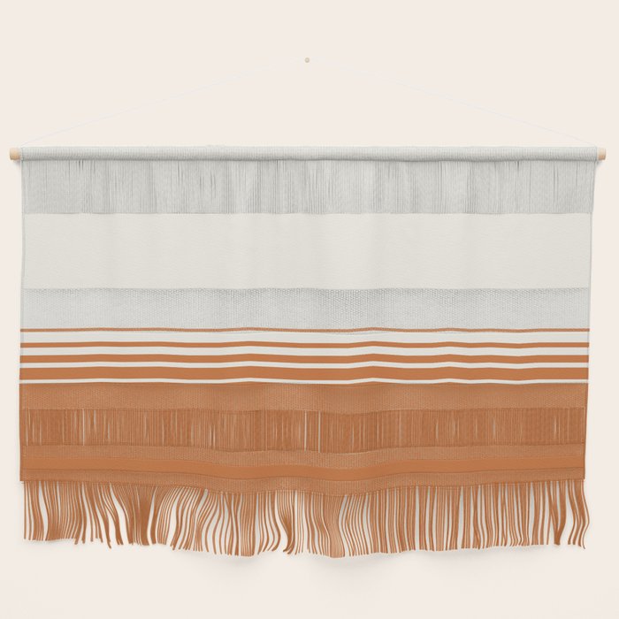 Retro Orange Minimalist Stripes Wall Hanging Gallery Image 1