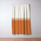 Retro Orange Minimalist Stripes Window Curtain Gallery Image 3