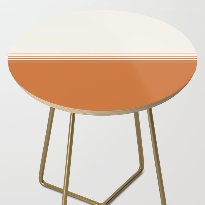 Retro Orange Minimalist Stripes Side Table Gallery Image 2