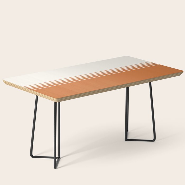 Retro Orange Minimalist Stripes Coffee Table Gallery Image 1