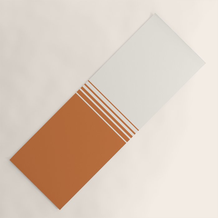 Retro Orange Minimalist Stripes Yoga Mat Gallery Image 1