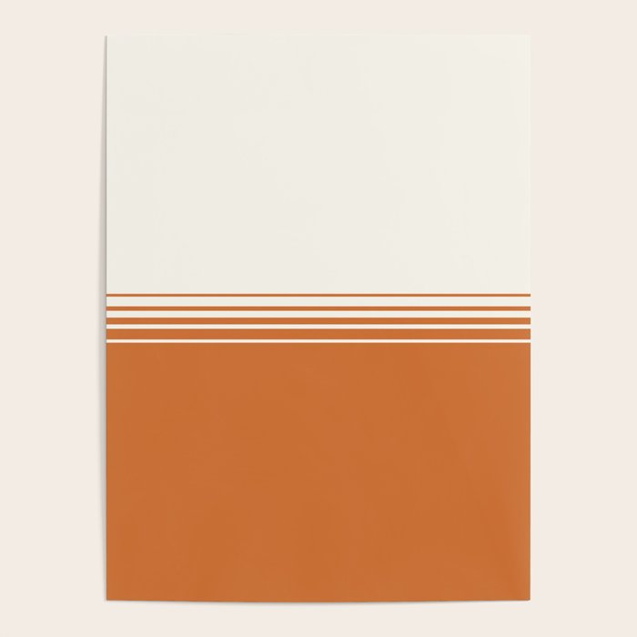 Retro Orange Minimalist Stripes Poster Gallery Image 4