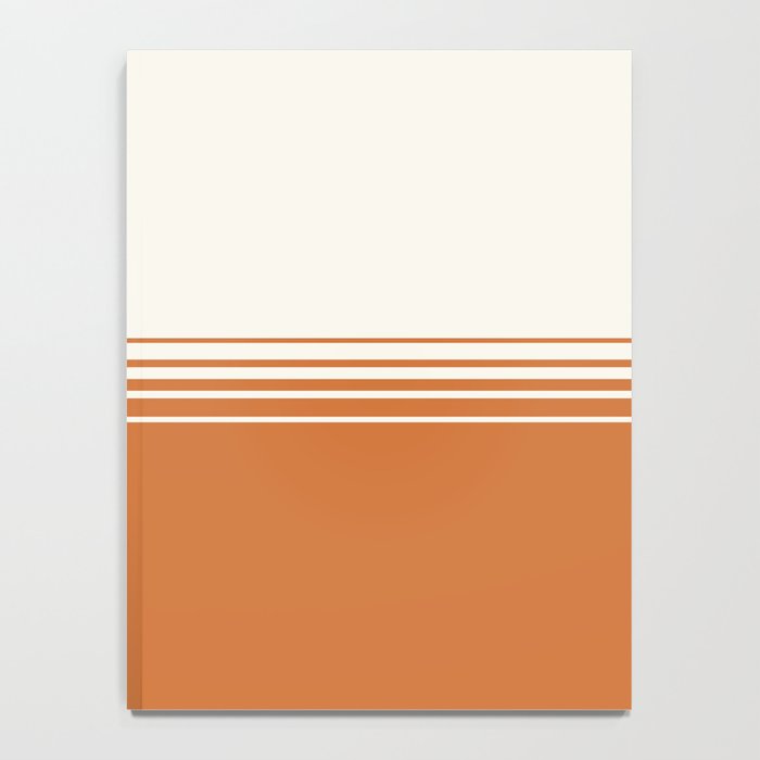 Retro Orange Minimalist Stripes Notebook Gallery Image 4