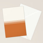 Retro Orange Minimalist Stripes Stationery Card Gallery Image 2