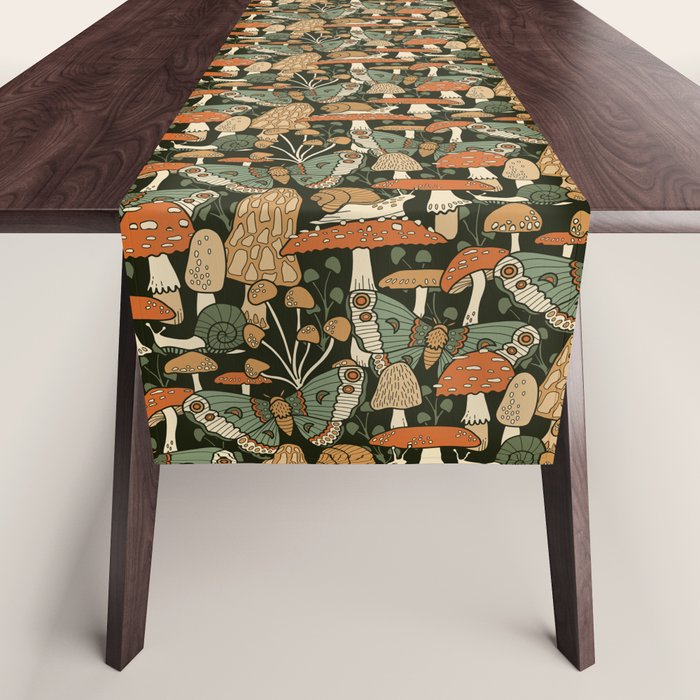 Mushroom Garden Winter Night Table Runner Gallery Image 1