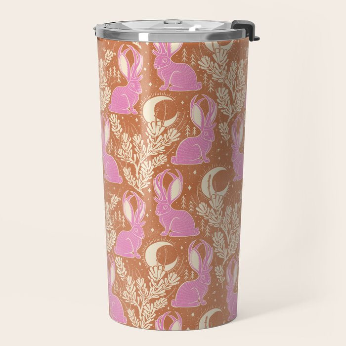Jackalope - caramel and primrose  Travel Mug Gallery Image 2