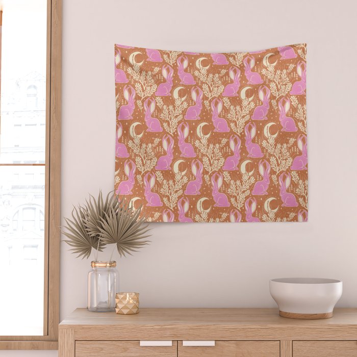 Jackalope - caramel and primrose  Wall Tapestry Gallery Image 2