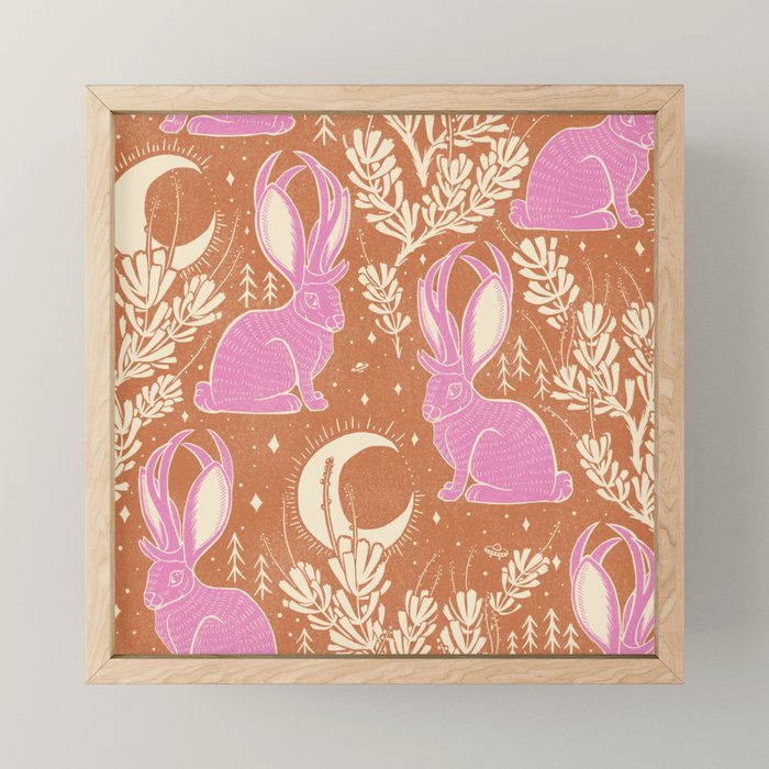 Jackalope - caramel and primrose  Mini Art Print Gallery Image 1