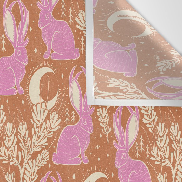 Jackalope - caramel and primrose  Wall Tapestry Gallery Image 3