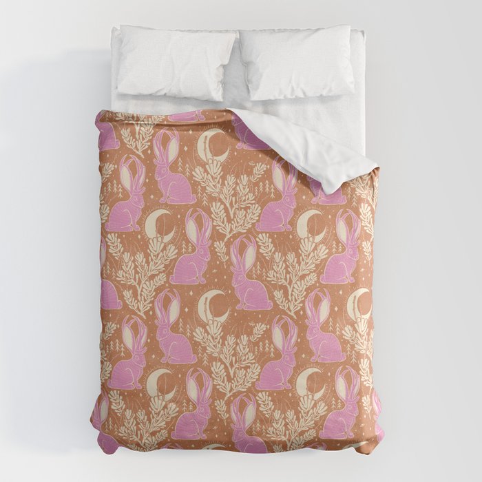 Jackalope - caramel and primrose  Duvet Cover Gallery Image 1
