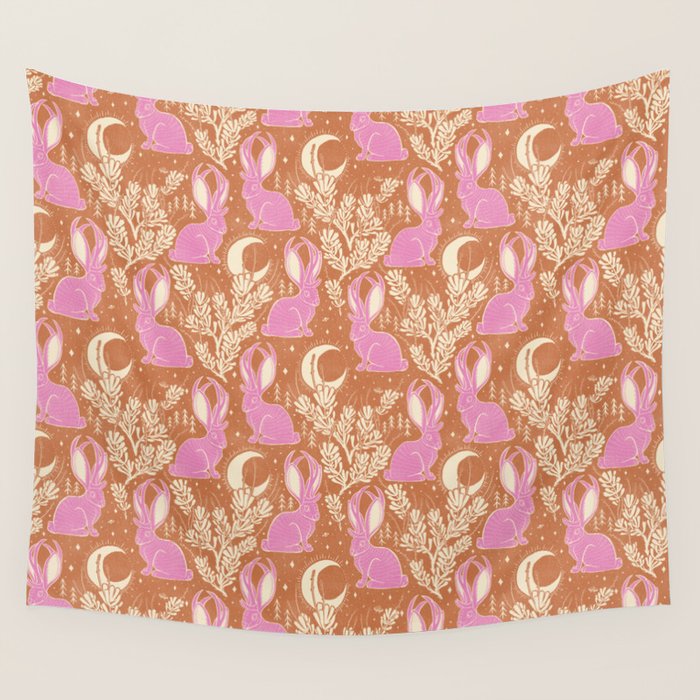Jackalope - caramel and primrose  Wall Tapestry Gallery Image 1