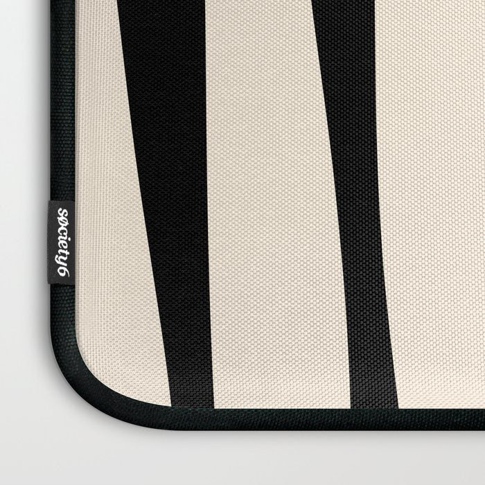 Mid Century Modern Abstract Kwaito Pattern in Black and Cream Laptop Sleeve Gallery Image 3