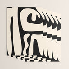 Mid Century Modern Abstract Kwaito Pattern in Black and Cream Wrapping Paper Gallery Image 3