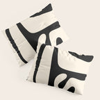 Mid Century Modern Abstract Kwaito Pattern in Black and Cream Pillow Sham Gallery Image 3