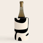Mid Century Modern Abstract Kwaito Pattern in Black and Cream Wine Chiller Gallery Image 3