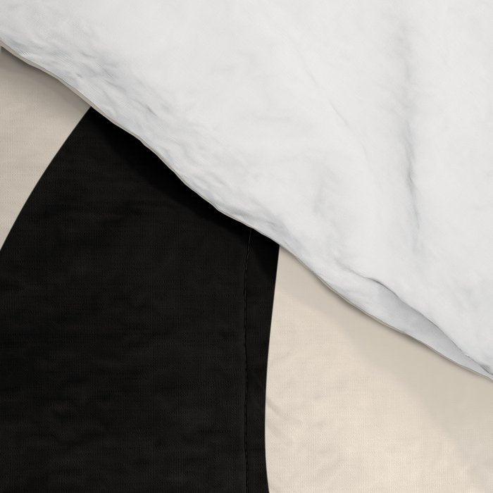 Mid Century Modern Abstract Kwaito Pattern in Black and Cream Comforter Gallery Image 4