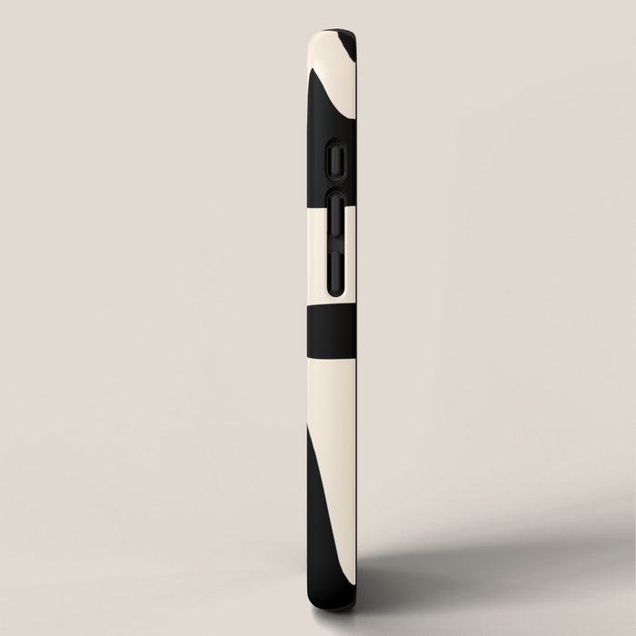 Mid Century Modern Abstract Kwaito Pattern in Black and Cream iPhone Case Gallery Image 2