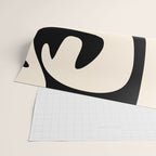 Mid Century Modern Abstract Kwaito Pattern in Black and Cream Wrapping Paper Gallery Image 2