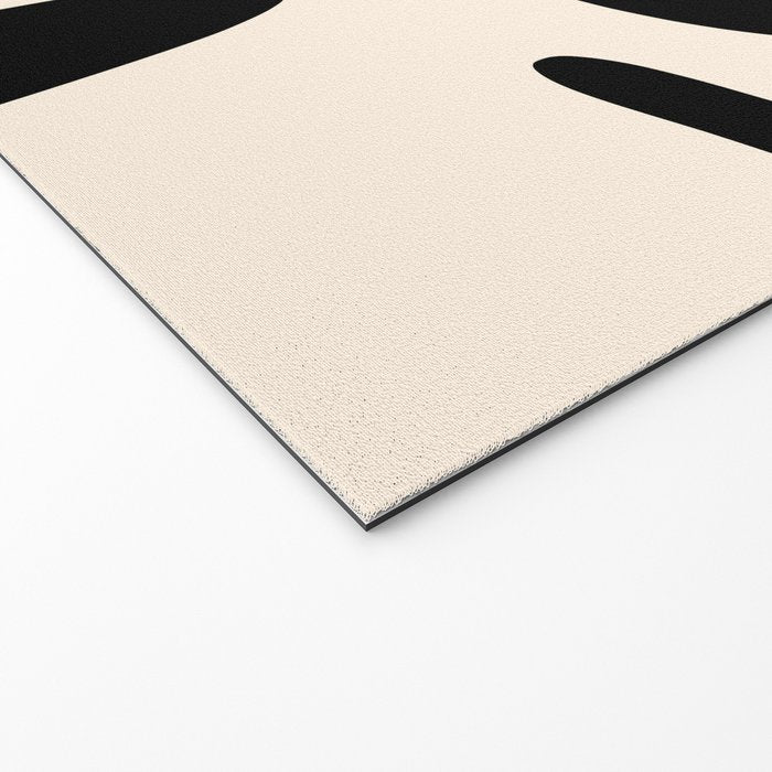 Mid Century Modern Abstract Kwaito Pattern in Black and Cream Welcome Mat Gallery Image 2