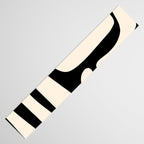 Mid Century Modern Abstract Kwaito Pattern in Black and Cream Table Runner Gallery Image 3