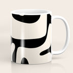Mid Century Modern Abstract Kwaito Pattern in Black and Cream Coffee Mug Gallery Image 1