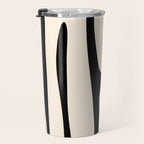 Mid Century Modern Abstract Kwaito Pattern in Black and Cream Travel Mug Gallery Image 3