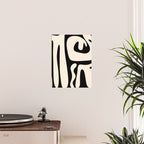 Mid Century Modern Abstract Kwaito Pattern in Black and Cream Poster Gallery Image 2