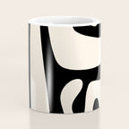 Mid Century Modern Abstract Kwaito Pattern in Black and Cream Coffee Mug Gallery Image 4