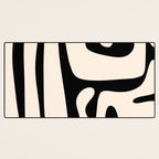 Mid Century Modern Abstract Kwaito Pattern in Black and Cream Desk Mat Gallery Image 3