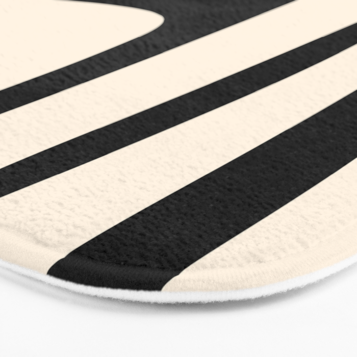 Mid Century Modern Abstract Kwaito Pattern in Black and Cream Bath Mat Gallery Image 3