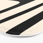 Mid Century Modern Abstract Kwaito Pattern in Black and Cream Bath Mat Gallery Image 3