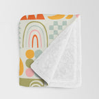Colorful tropical summer mosaic tile art Throw Blanket Gallery Image 3