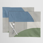 Quarter Circle Lines - Blue Green Placemat Gallery Image 1