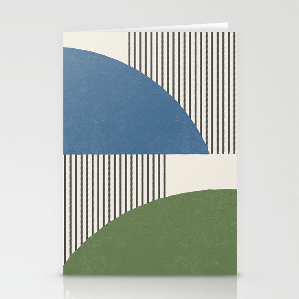 Quarter Circle Lines - Blue Green Stationery Card Gallery Image 2